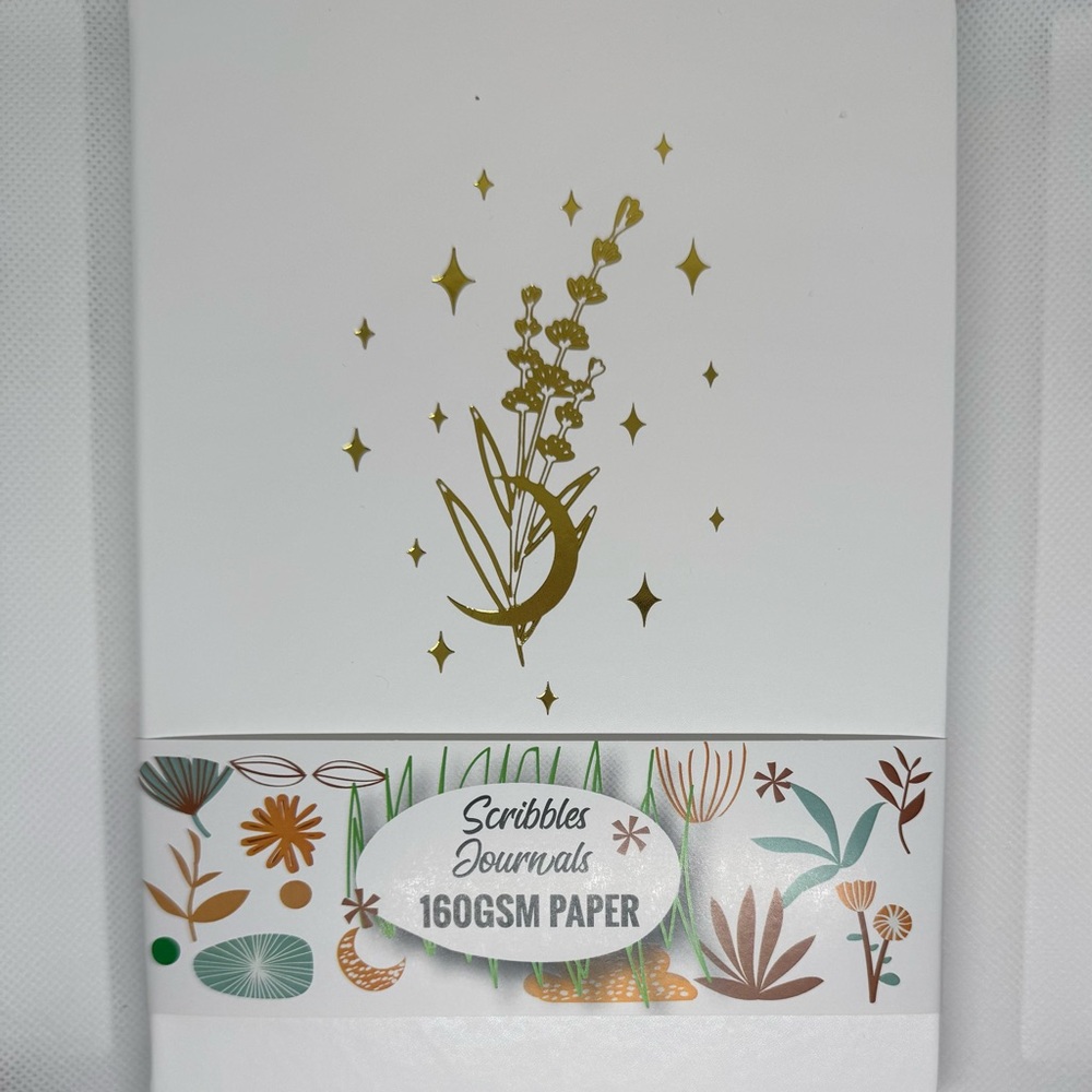White and Gold Celestial Journal